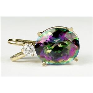 P022, Mystic Fire Topaz 14K Gold Pendant w/accent