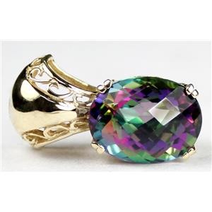 P050, Mystic Fire Topaz 14K Gold Pendant
