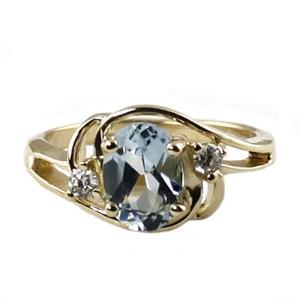 10K, 14K or 18K Gold Ladies Ring, Aquamarine, R176