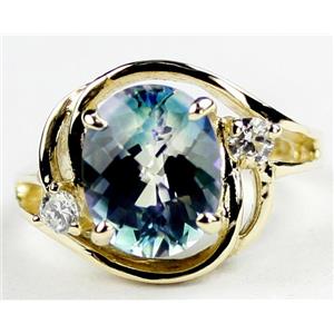 10K, 14K or 18K Gold Ladies Ring, Neptune Garden Topaz, R021