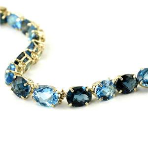 B003, London & Swiss Blue Topaz, Gold Bracelet