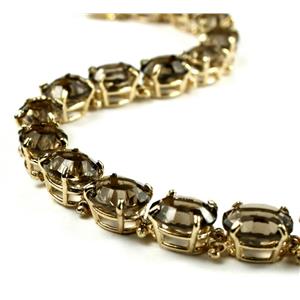 B003, Quantum Cut Smoky Quartz Gold Bracelet