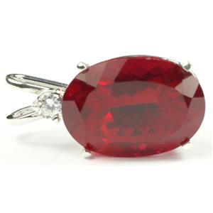 925 Sterling Silver Pendant, Created Ruby, SP085