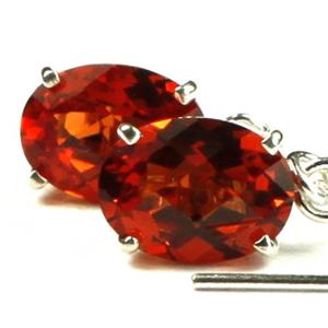 925 Sterling Silver Threader Earrings, Created Padparadscha Sapphire, SE003