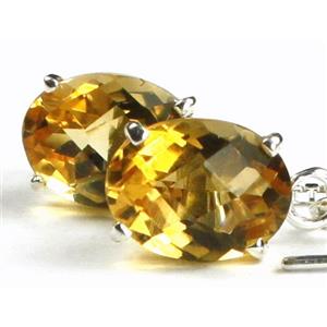 925 Sterling Silver Threader Earrings, Citrine, SE003