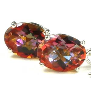 925 sterling Silver Threader Earrings, Twilight fire Topaz, SE003