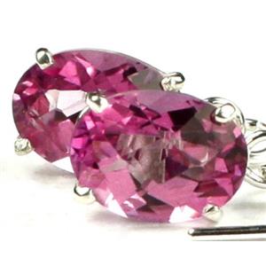 925 Sterling Silver Threader Earrings, Pure Pink Topaz, SE003
