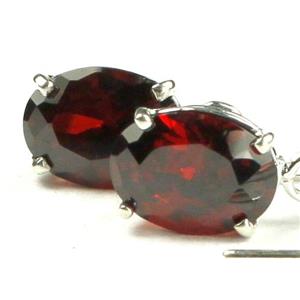 925 Sterling Silver Threader Earrings, Garnet CZ, SE003