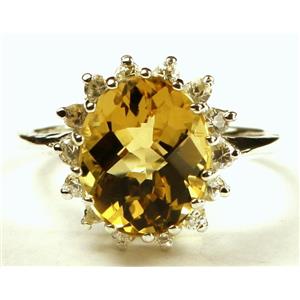 SR283, Citrine, 925S Sterling Silver Cluster Ring