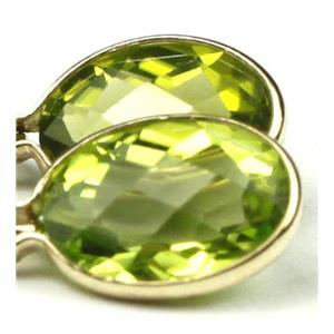 14k Gold Leverback Earrings, Peridot, E001