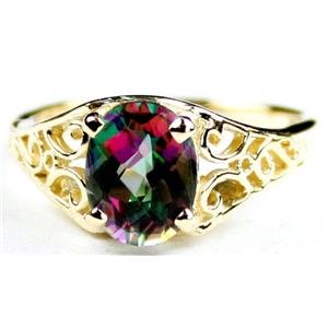 10K, 14K or 18K Gold Ladies Ring, Mystic Fire Topaz, R005