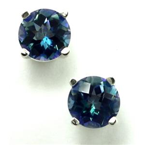 925 Sterling Silver Post Earrings, Neptune Garden Topaz, SE012