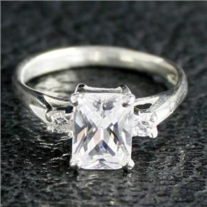 SR171, Cubic Zirconia, 925 Sterling Silver Ladies Ring