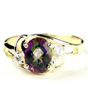 10K, 14K or 18K Gold Ladies Ring, Mystic Fire Topaz, R176
