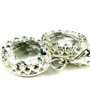 925 Sterling Silver Leverback Earrings, Green Amethyst (Prasiolite), SE109