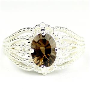 SR365, Smoky Quartz, 925 Sterling Silver Ladies Ring