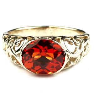 10K, 14K or 18K Gold Ladies Ring, Created Padparadscha Sapphire, R360