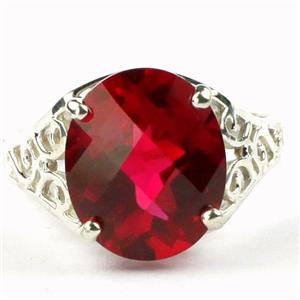 SR057, Created Ruby, 925 Sterling Silver Ring