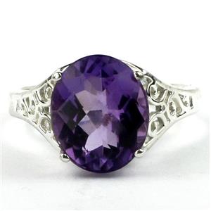 SR057, Amethyst, 925 Sterling Silver Ring