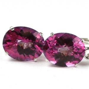 925 Sterling Silver Leverback Earrings, Pure Pink Topaz, SE107
