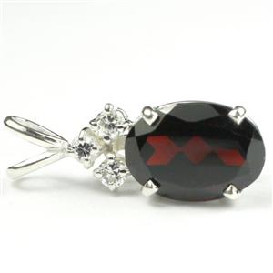 925 Sterling Silver Pendant, Mozambique Garnet, SP043