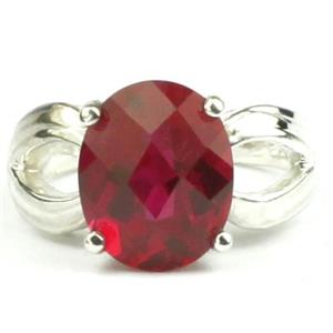 SR361, Created Ruby, 925 Sterling Silver Ring