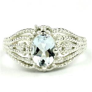 SR365, Aquamarine, 925 Sterling Silver Ring