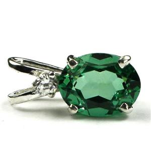 925 Sterling Silver Pendant, Russian Nanocrystal Emerald, SP021