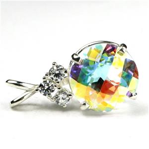 SP087, Mercury Mist Topaz, 925 Sterling Silver Pendant