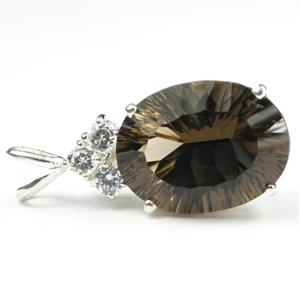 925 Sterling Silver Pendant w/accents, Smoky Quartz, SP016