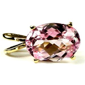 P040, Pure Pink Topaz 14K Gold Pendant