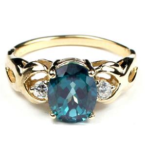 10K, 14K or 18K Gold Ladies Ring, Paraiba Topaz, R243