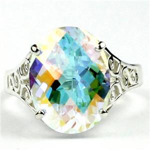 Sterling Silver Ladies Ring, Mercury Mist Topaz, SR049