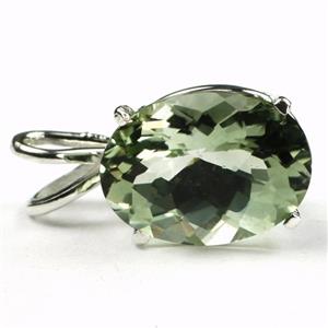 925 Sterling Silver Pendant, Green Amethyst, SP006
