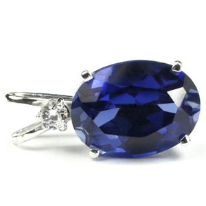 925 Sterling Silver Pendant, Created Blue Sapphire, SP085