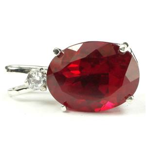 925 Sterling Silver Pendant, Created Ruby, SP018