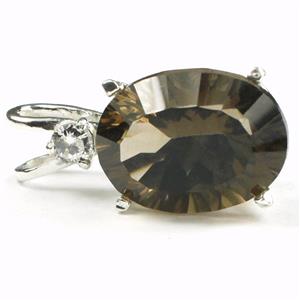 925 Sterling Silver Pendant, Smoky Quartz, SP018