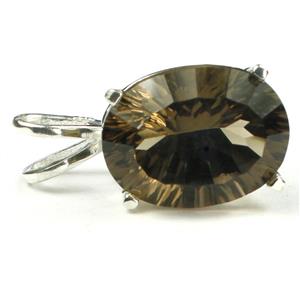 925 Sterling Silver Pendant, Smoky Quartz, SP006