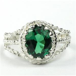 Russian Nanocrystal Emerald,925 Sterling Silver, SR070