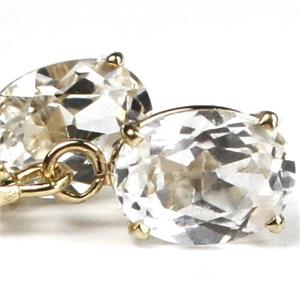 14k Gold Leverback Earrings, Cubic Zirconia, E007