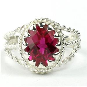 Created Ruby, 925 Sterling Silver Ring, SR070