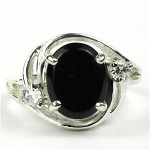 Sterling Silver Ladies Ring, Black Onyx, SR021
