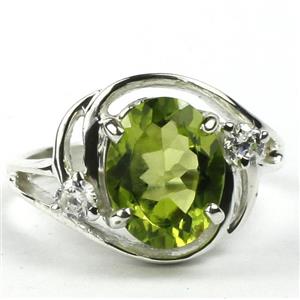 Sterling Silver Ladies Ring, Peridot, SR021