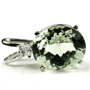 925 Sterling Silver Pendant, Green Amethyst, SP022