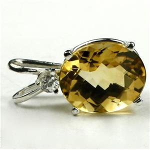 925 Sterling Silver Pendant, Citrine, SP022