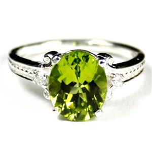 925 Sterling Silver Ladies Ring, Peridot, SR136