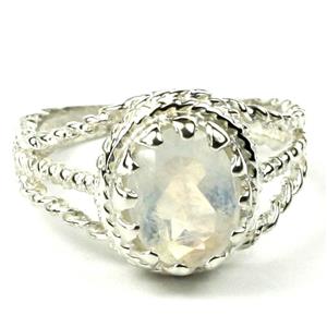 Rainbow Moonstone, 925 Dterling Silver Ring, SR070