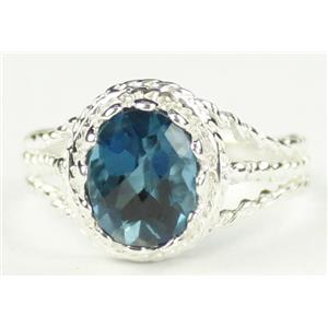 London Blue Topaz, 925 Sterling Silver Ring, SR070