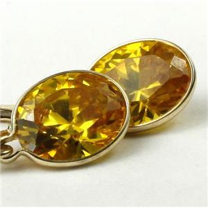 14k Gold Leverback Earrings, Golden CZ, E101