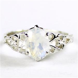 SR302, Rainbow Moonstone, 925 Sterling Silver Ring